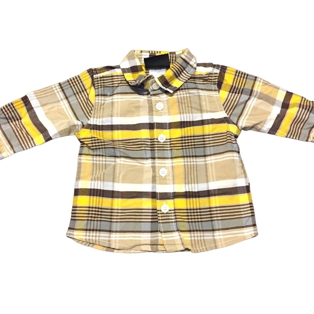 Boys Rock Long Sleeve Plaid Button Down Shirt